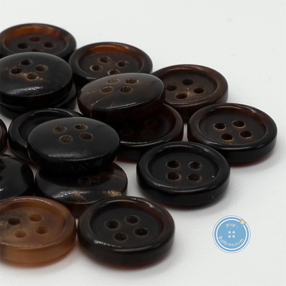 3 pieces set) 12mm Real Horn Button Brown – Your Buttons