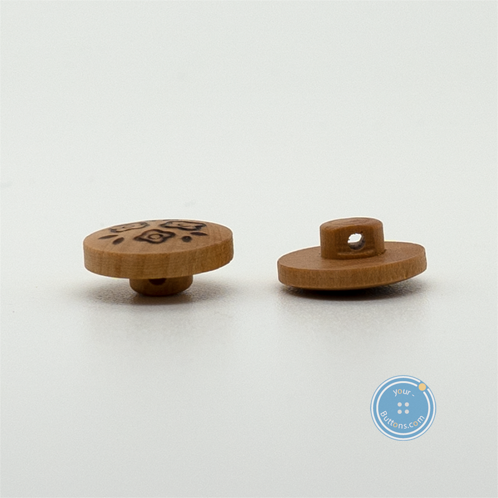 Wood Button with Shank