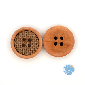 (3 pieces set) 15mm,20mm & 25mm Wooden Button with Linen Inside
