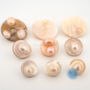 (3 pieces set) 11.5mm , 15mm & 23mm Real Pearl Shank Button