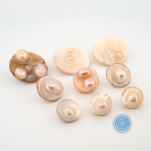 Load image into Gallery viewer, (3 pieces set) 11.5mm , 15mm &amp; 23mm Real Pearl Shank Button
