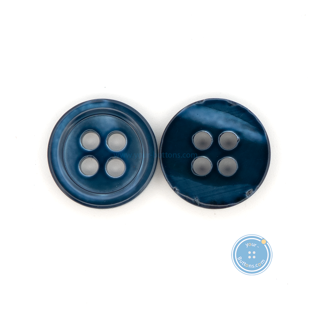 (3 pieces set) 10mm DTM-Blue Shell Button