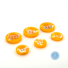 Load image into Gallery viewer, (3 pieces set) 15mm &amp; 20mm Buttons made of Recycled Shell in Yellow
