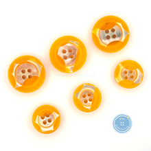 Load image into Gallery viewer, (3 pieces set) 15mm &amp; 20mm Buttons made of Recycled Shell in Yellow
