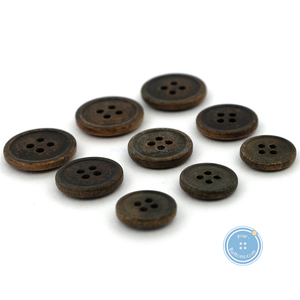 (3 pieces set) 12mm, 15mm & 17mm Vintage Wooden Button