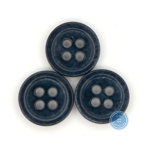 (3 pieces set) 11mm DTM Navy Shell Button