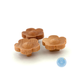 (3 pieces set) 15mm Wooden Flower Shank Button