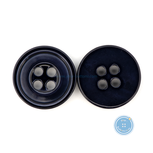 (3 pieces set) 15mm DTM Navy Shell Button