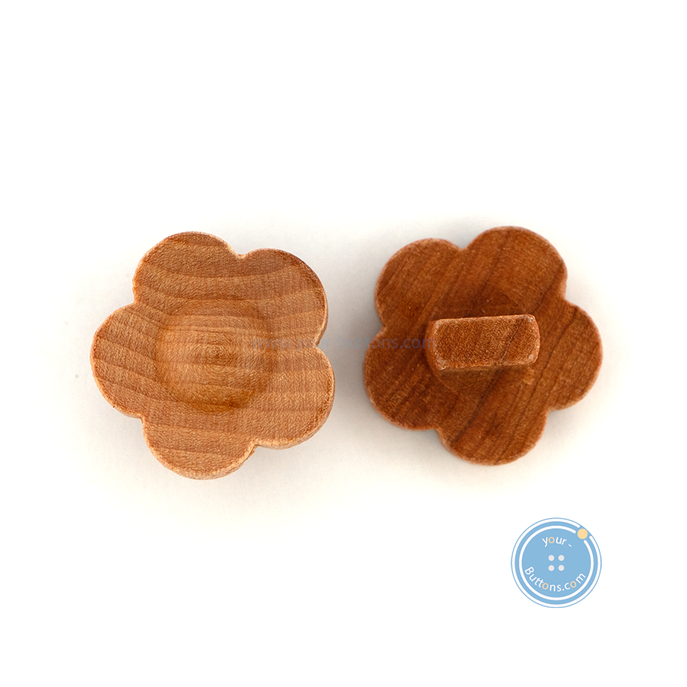 (3 pieces set) 15mm Wooden Flower Shank Button