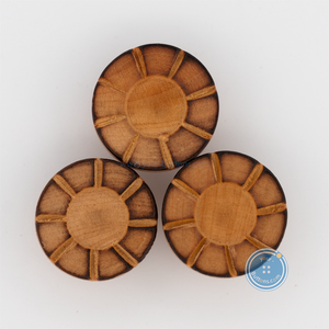 (3 pieces set) 11mm Litchi Wood Shank Button