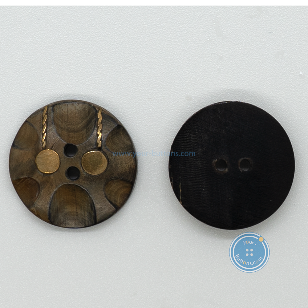 (2 pieces set) 26mm Hand-Made Horn Button