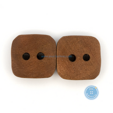 Load image into Gallery viewer, (3 pieces set) 15mm DTM Brown Square Wooden Button
