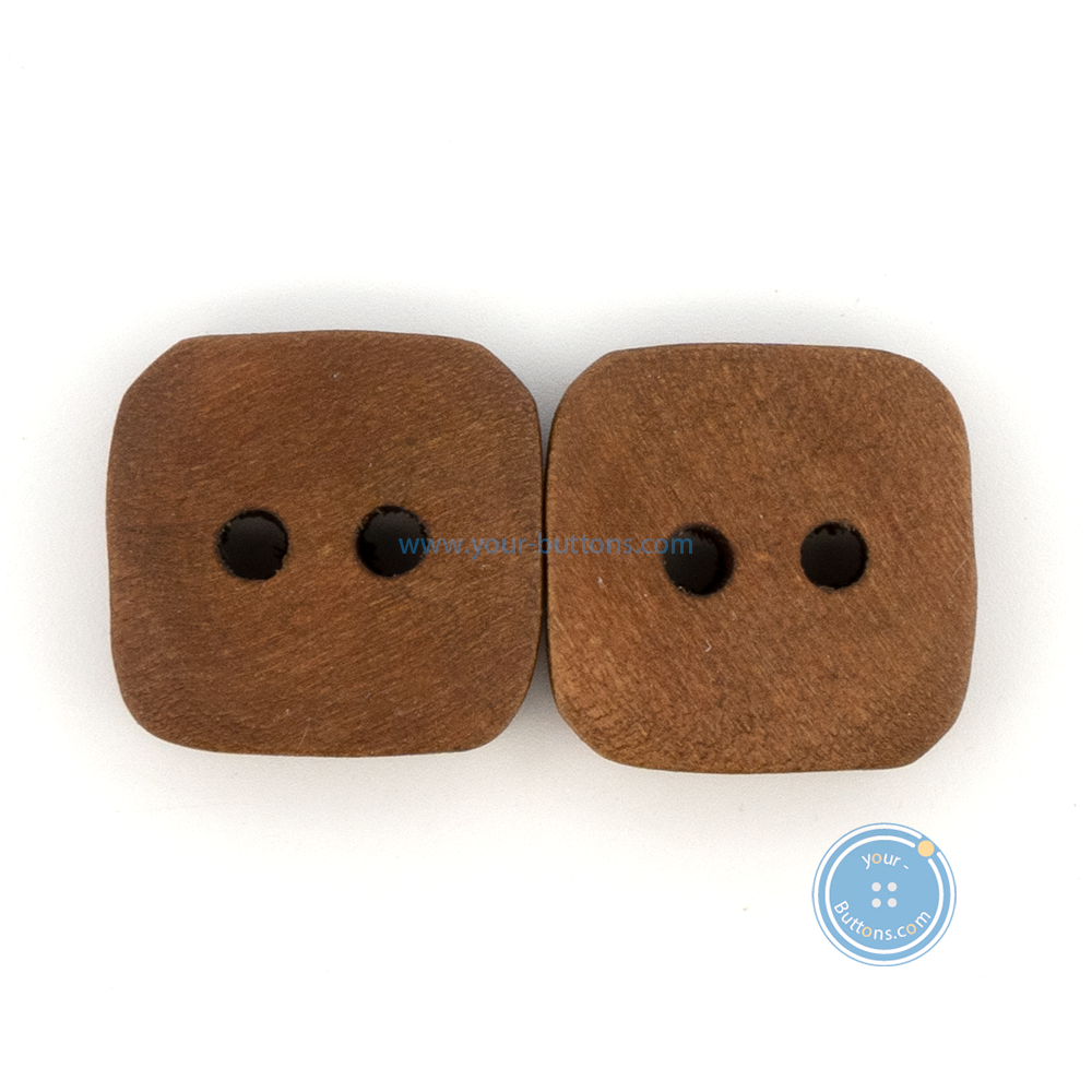 (3 pieces set) 15mm DTM Brown Square Wooden Button