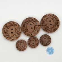 Load image into Gallery viewer, (3 pieces set) 15mm &amp; 25mm Wood button with pattern
