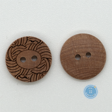 Load image into Gallery viewer, (3 pieces set) 15mm &amp; 25mm Wood button with pattern
