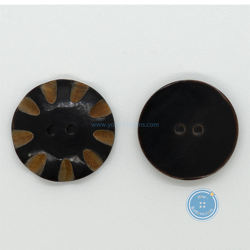 (2 pieces set) 26mm Hand-Made Horn Button