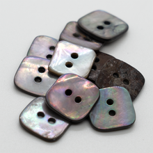 Load image into Gallery viewer, (3 pieces set) 12mm &amp; 15mm Square Akoya shell Smoke color
