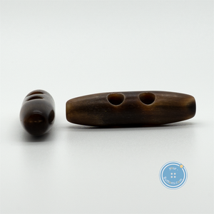 (1 piece set) 45mm Hand-Made Horn Toggle Dark Brown