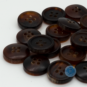 (3 pieces set) 12mm Real Horn Button Brown