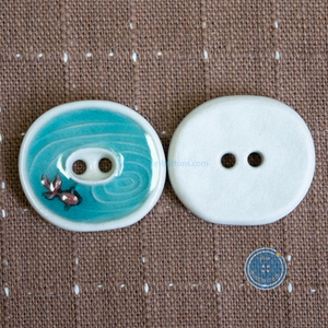 22mm Handmade Pottery Button