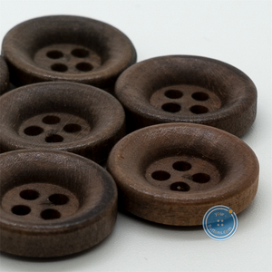 (3 pieces set) 15mm & 18mm Dark Brown Wood button