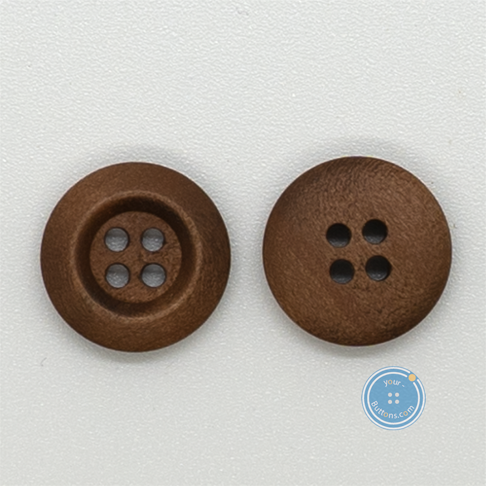 (3 pieces set) 15mm Dark Brown Wood button