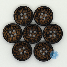 Load image into Gallery viewer, (3 pieces set) 18mm Wooden Button with laser pattern
