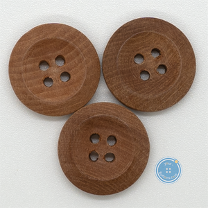 (3 pieces set) 20mm Small Rim Litchi Wood button