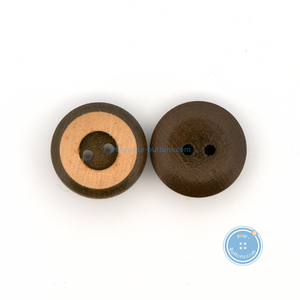 (3 pieces set) 14mm Small Brown Wooden Button with Laser