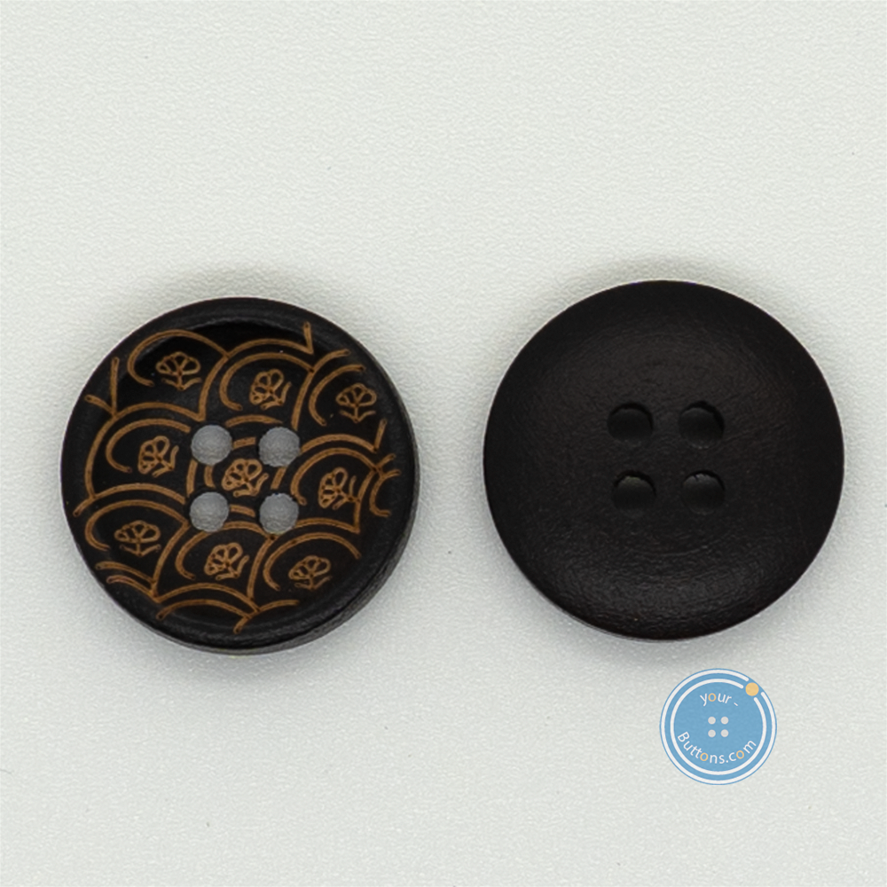 (3 pieces set) 18mm Wooden Button with laser pattern