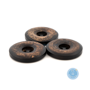 (3 pieces set) 30mm DTM Black Wooden Button with Distressed