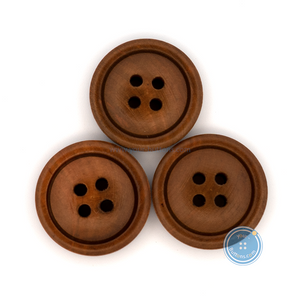 (3 pieces set) 20mm Brown Wooden Button