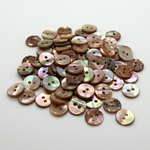 (3 pieces set) 9mm,10mm,11.5mm & 14mm 2hole Abalone shell Natural