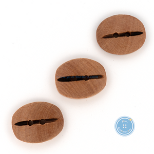(3 pieces set) 20mm Oval Litchi Wooden Button