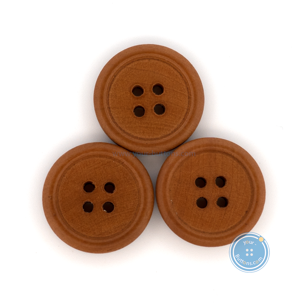 (3 pieces set) 20mm Brown Wooden Button