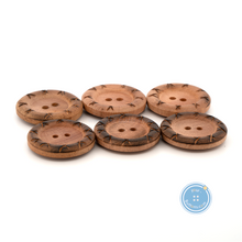 Load image into Gallery viewer, (3 pieces set) 27mm Natural Wooden Button with Burnt RIM
