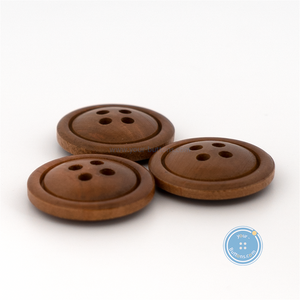 (3 pieces set) 20mm Brown Wooden Button