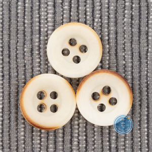 (3 pieces set) 11.5mm Real Nuts shirt Button with Burnt RIM