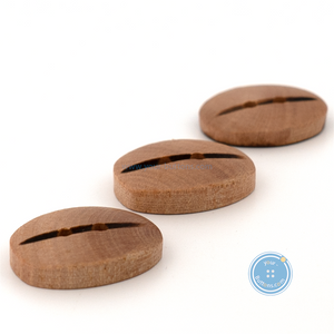 (3 pieces set) 20mm Oval Litchi Wooden Button