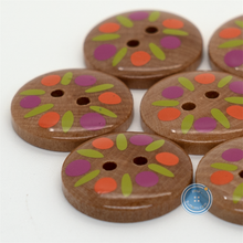 Load image into Gallery viewer, (3 pieces set) 19mm 2hole Wooden Button with Print Pattern
