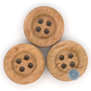 (3 pieces set) 14mm Natural Beech Wood Button