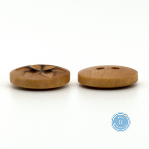 (3 pieces set) 11mm & 16.5mm-2hole Burnt Wooden Button