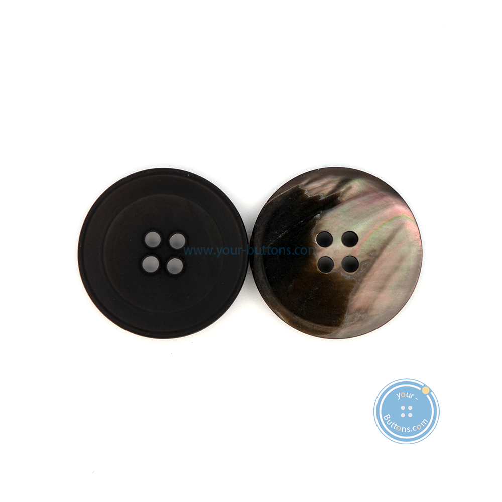 (3 pieces set) 20mm MOP Button with TOP Matt Brown Colored