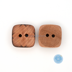 (3 pieces set) 13mm ,19mm & 25mm Square Wooden Button with Burnt