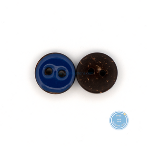 (3 pieces set)13mm Epoxy Coconut Shell Button - BLUE