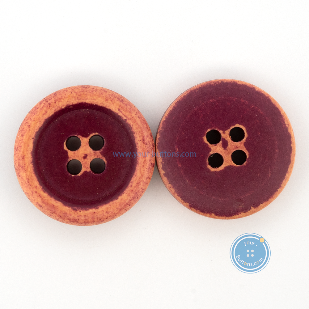 (3 pieces set) 21mm Distressed Wooden Button