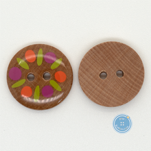 Load image into Gallery viewer, (3 pieces set) 19mm 2hole Wooden Button with Print Pattern
