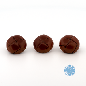 (3 pieces set) 18mm Real leather Button - Light Brown