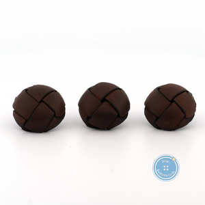 (3 pieces set) 20mm Real leather Button - Dark Brown