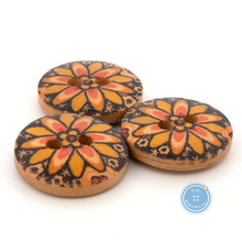 Load image into Gallery viewer, (3 pieces set) 15mm Wooden Button with Print Sunflower
